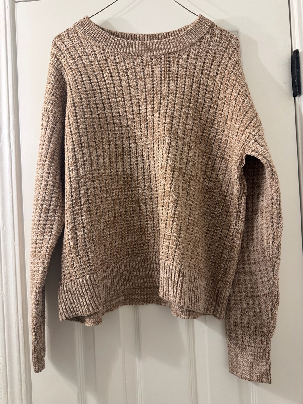 Time and Tru Women's Crewneck Sweater in Beige Tan